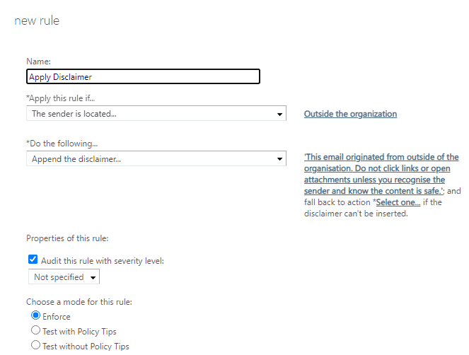 How to create Microsoft Exchange/ Office 365 rules to mark external ...