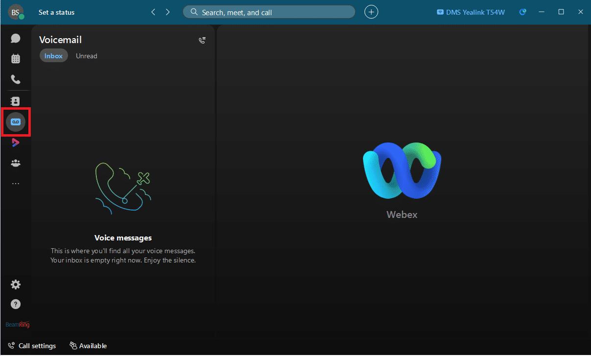 Accessing Voicemail from Webex Desktop App
