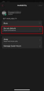 Setting DND on Webex App step 3