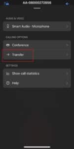 Transfer a call using the Webex Mobile app